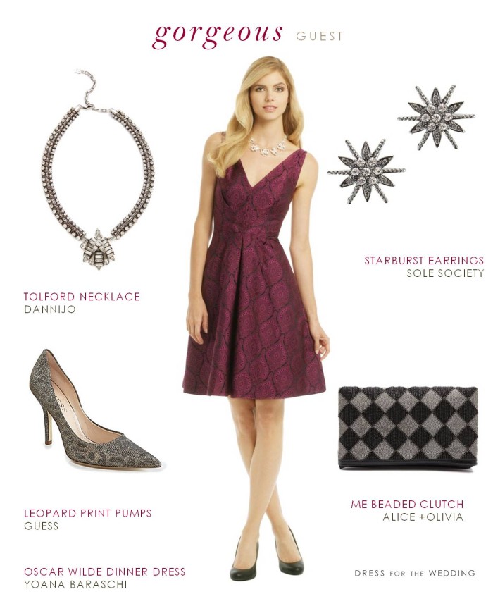 wine wedding guest dress