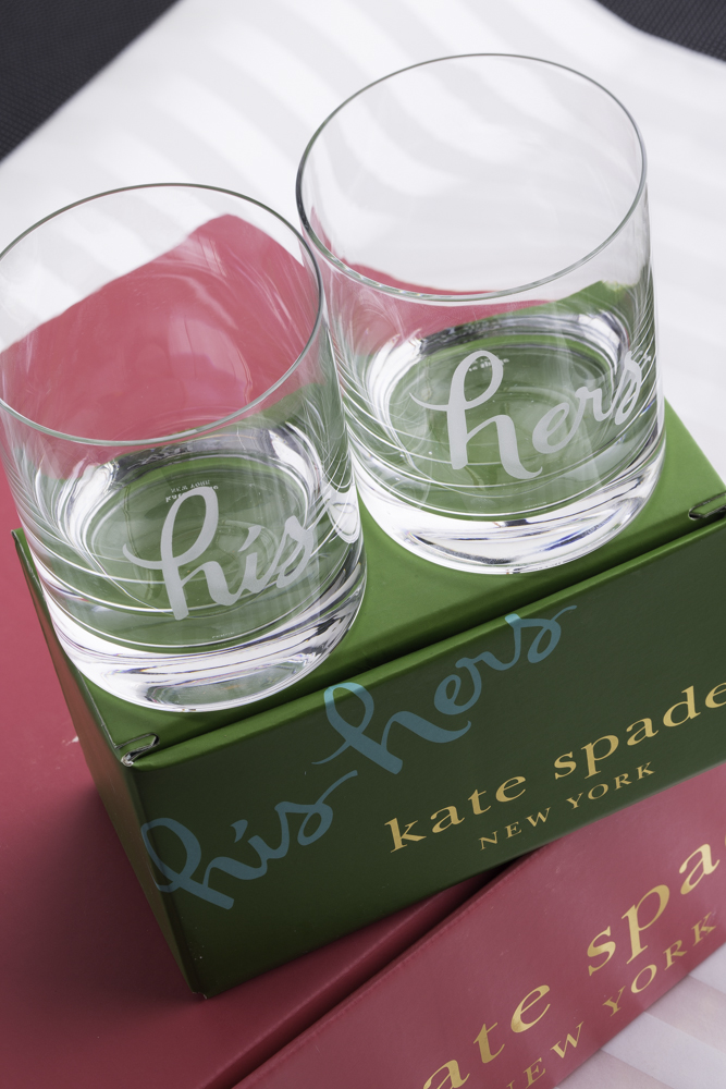 kate spade new york his and hers glasses as a bridal shower gift