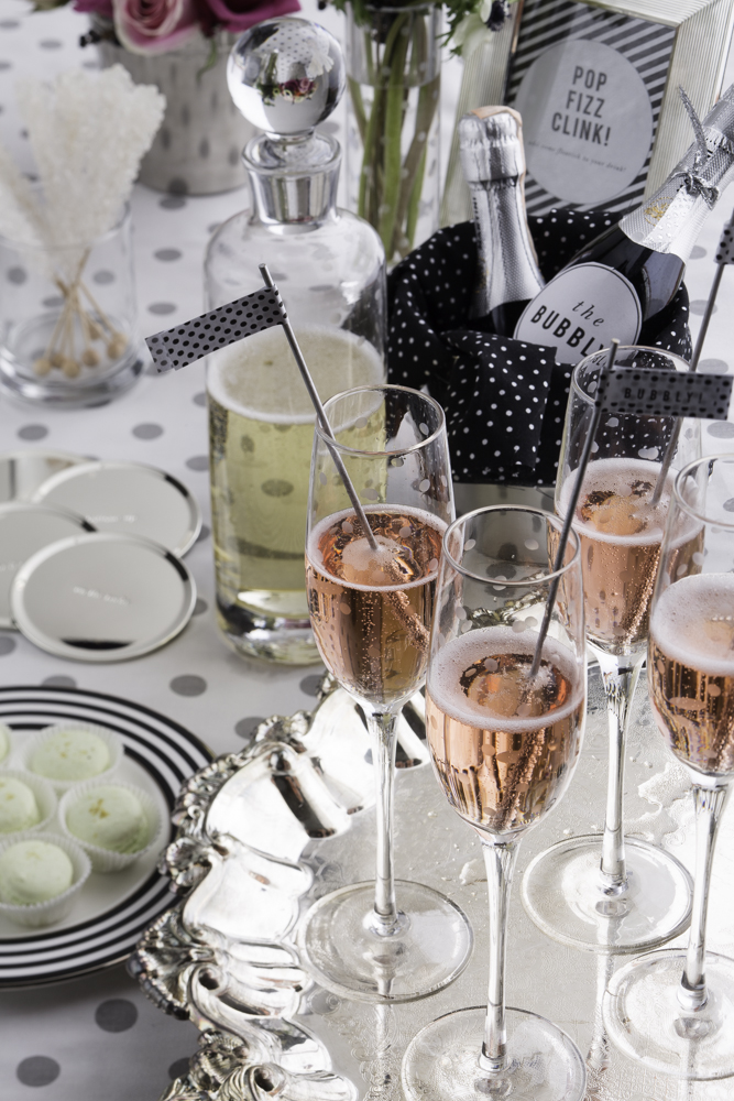 pink champagne bridal brunch with kate spade theme