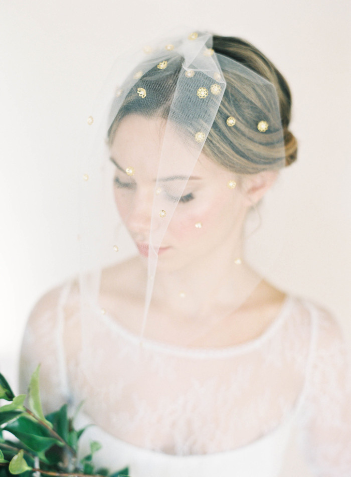 blusher veil with gold dots campbell by hushed commotion