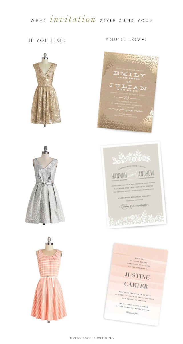 invitations and dresses