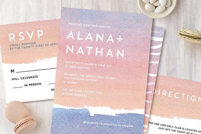 watercolor invitations from minted