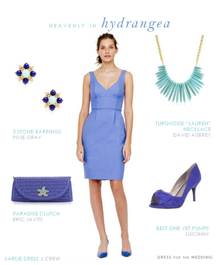 Hydrangea Blue Wedding Look for Bridesmaids