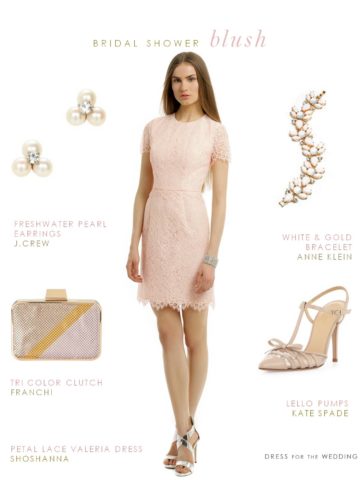 Blush Lace Dress Bridal Shower Dress