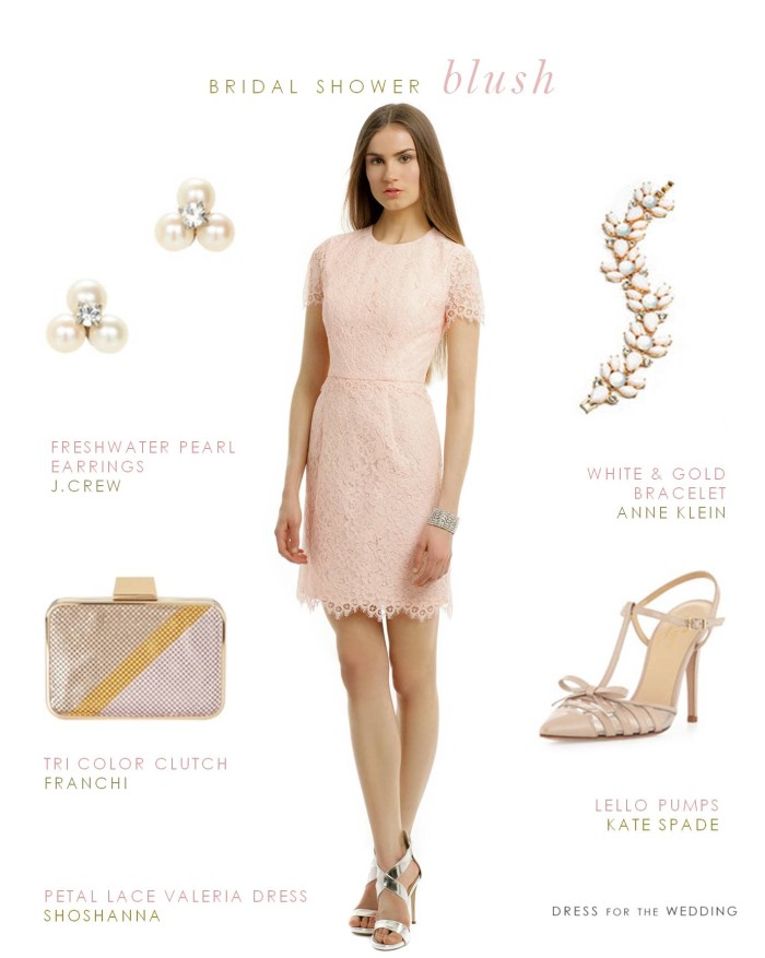 Blush Lace Dress Bridal Shower Dress