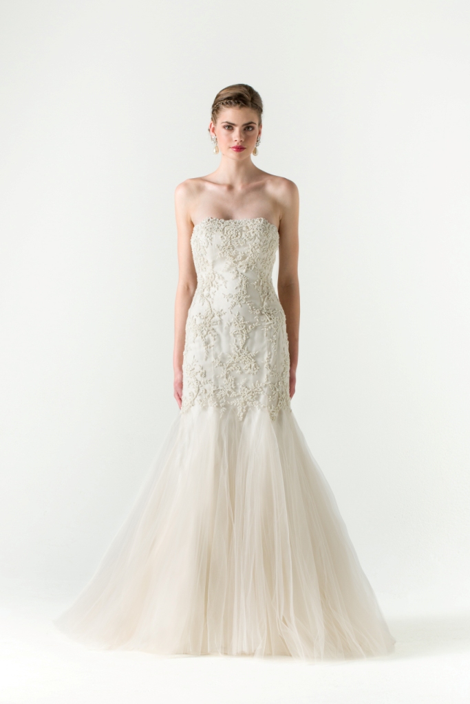 Divine, a Anne Barge Couture Bridal Strapless Lace Wedding Dress