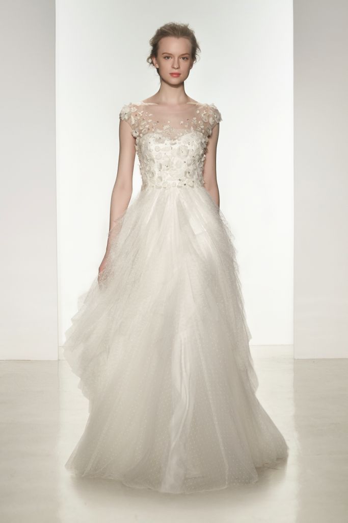 Lola | Christos Spring 2015, a point d'esprit wedding gown