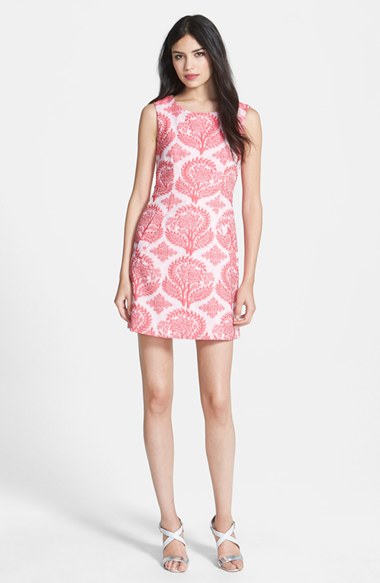 Pink and White DVF dress