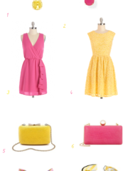yellow and pink combination gown