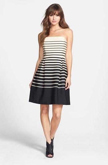 black and white striped dress