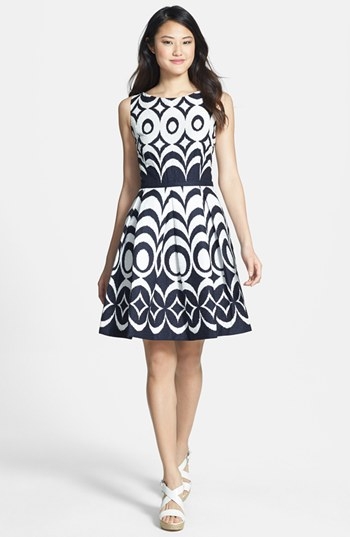 black and white graphic print dress