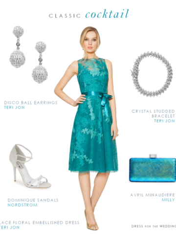 Teal cocktail dress