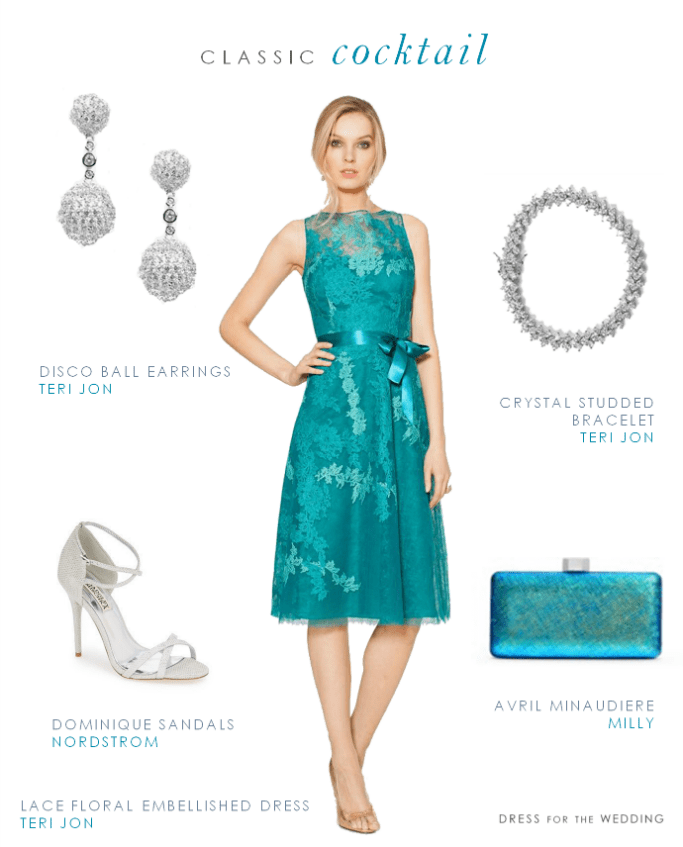 teal wedding guest dress