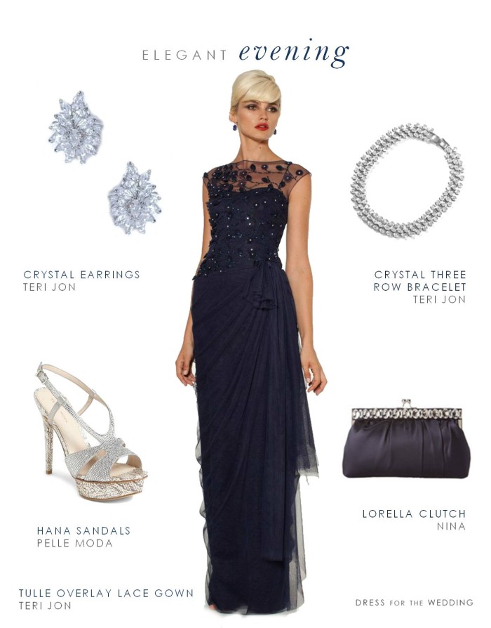 Navy Evening Gown for Mother of the Bride or Groom