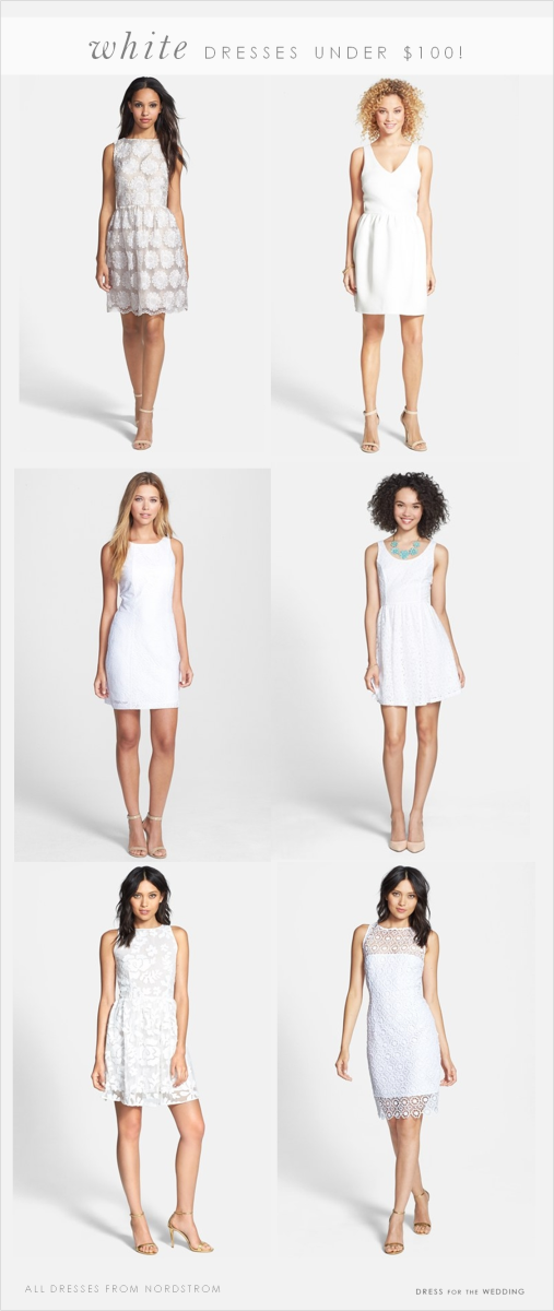 classic white dresses under $100