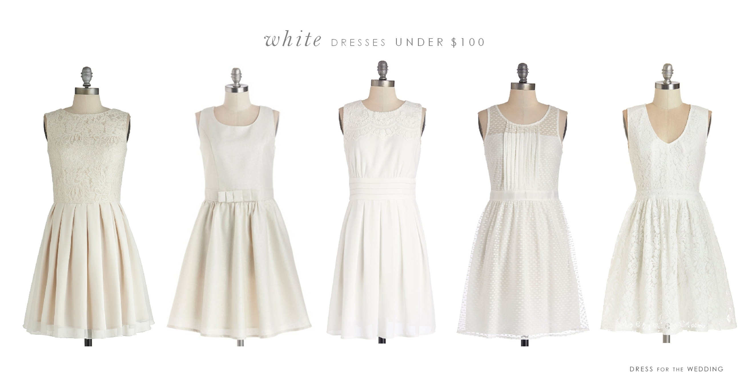 cute white dresses under $100