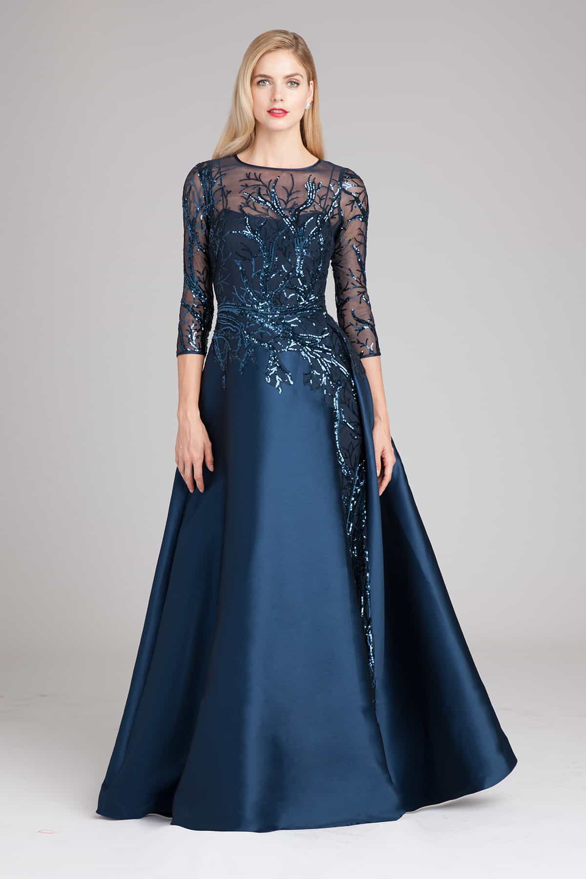 navy blue formal gown for mother of the bride