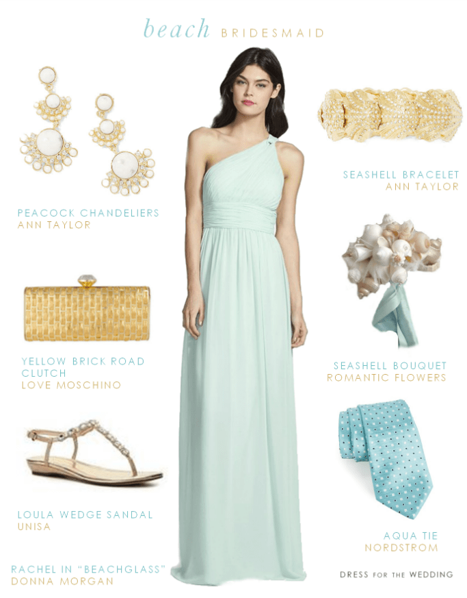 Light Blue Beach Bridesmaid Dress