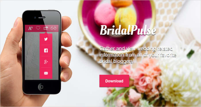 BridalPulse App is the top wedding planning app featuring top wedding blogs