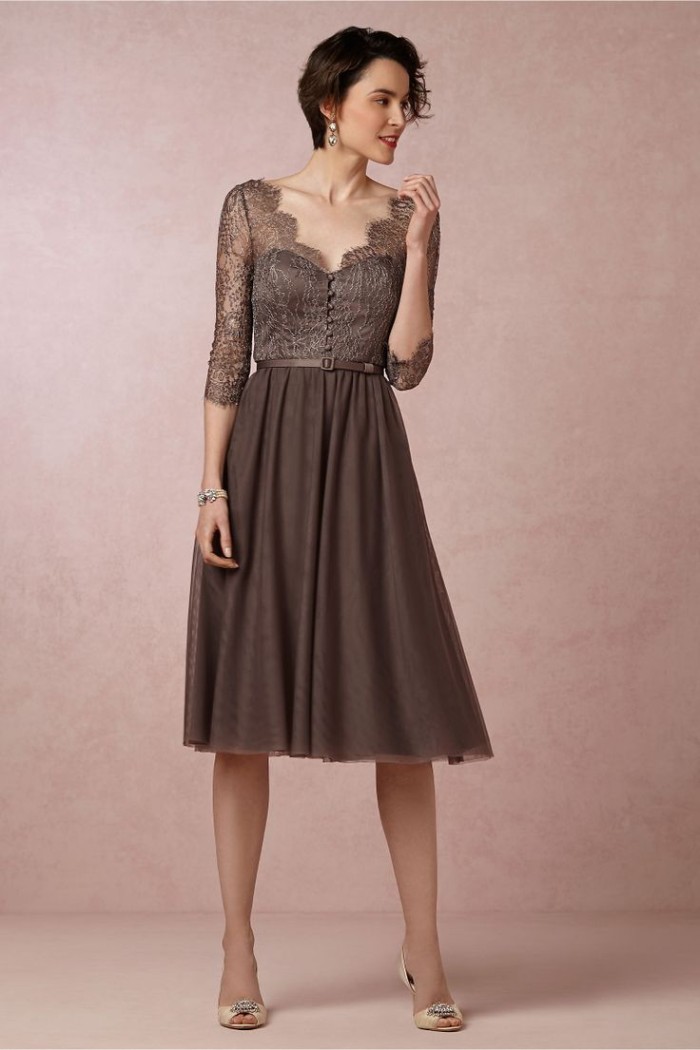 Brown Lace Gown Sapphire at BHLDN