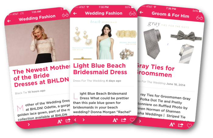 Top wedding blogs like Dress for the Wedding  are on BridalPulse - the best wedding app