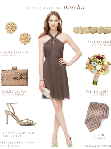 Mocha soft brown bridesmaid dress