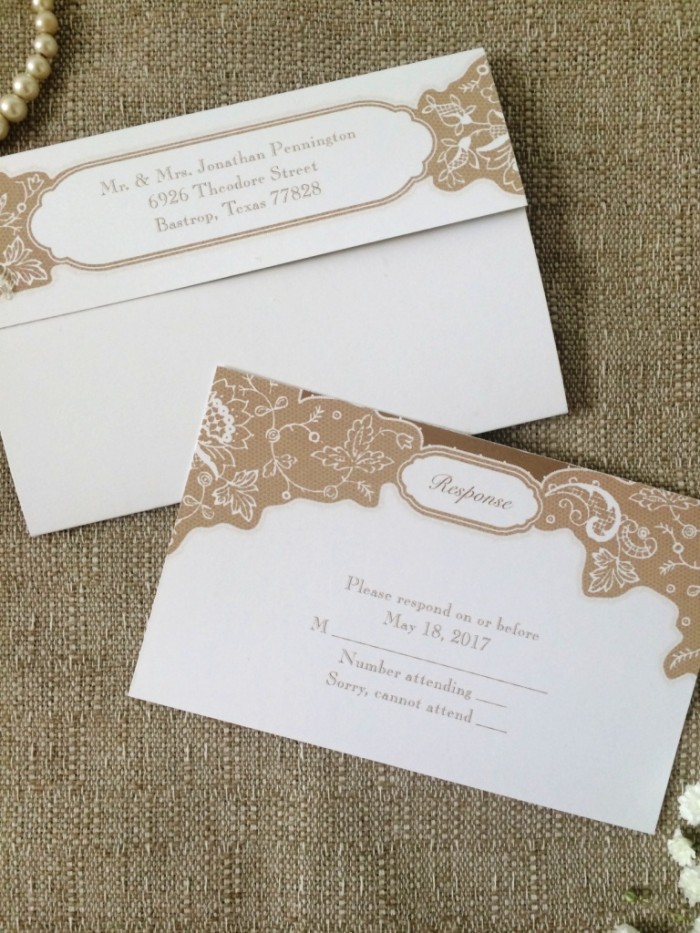 Rustic wedding invitations from Ann's Bridal Bargains