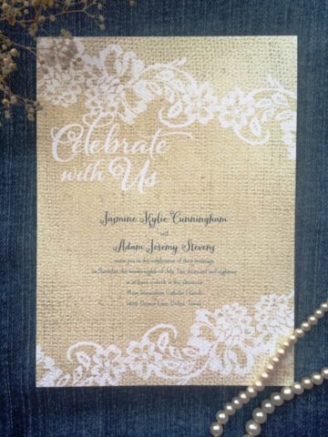 cheap rustic wedding invitation