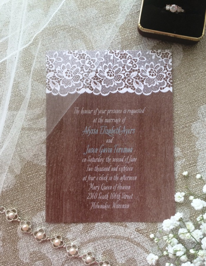 Cute rustic woodgrain invitations!