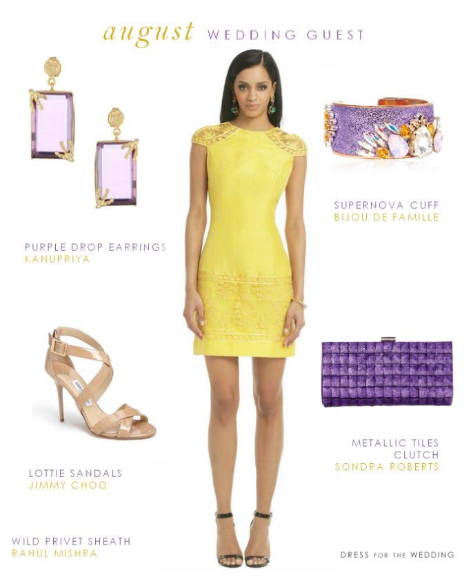 Yellow lace cocktail dress