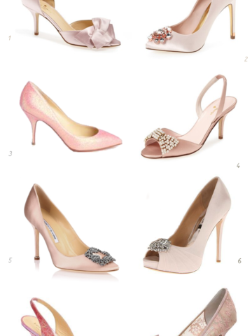 Pale pink wedding shoes