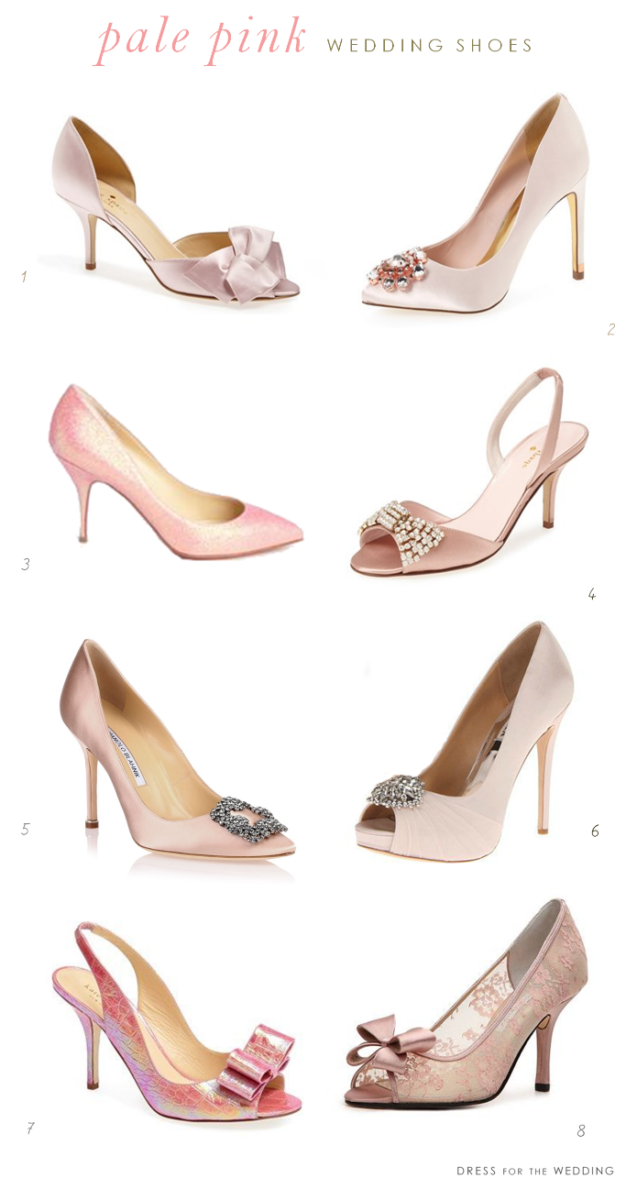 Pale pink wedding shoes