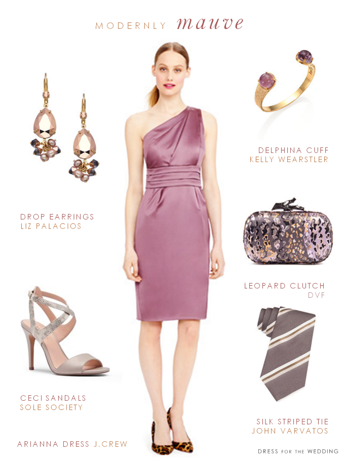 mauve dress with gold shoes