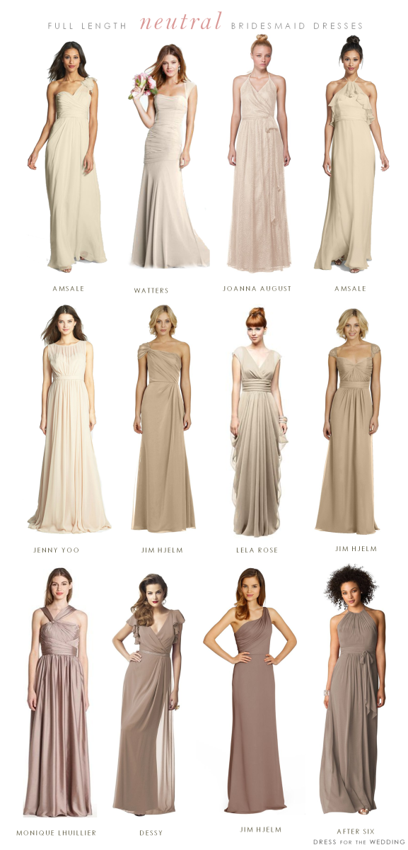 Mismatched Neutral Bridesmaid Dresses