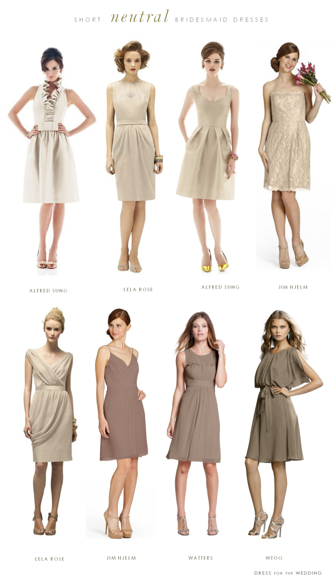 Short Neutral Bridesmaid Dresses 1