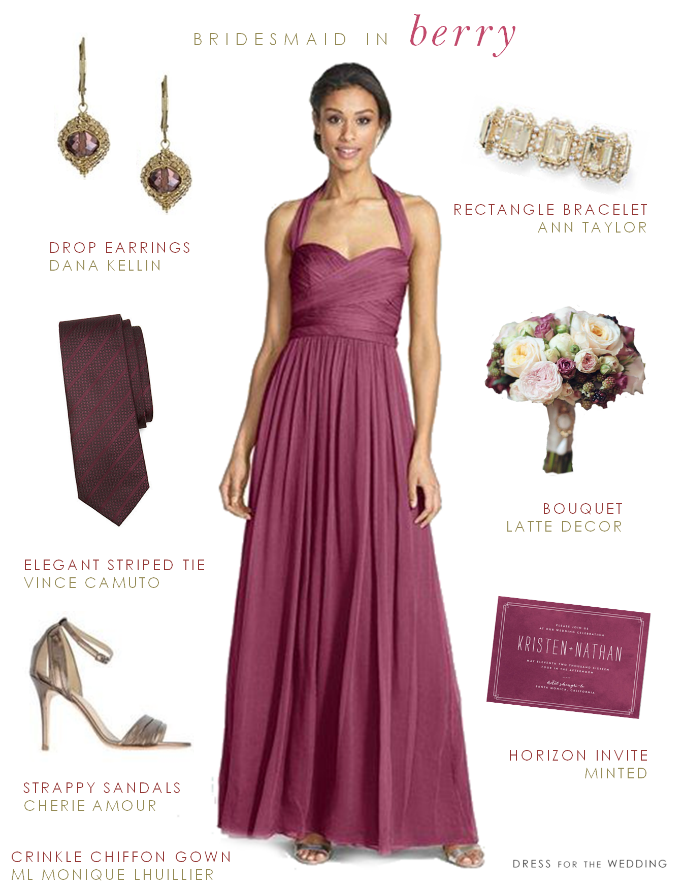 Wine Colored Bridesmaid Dress