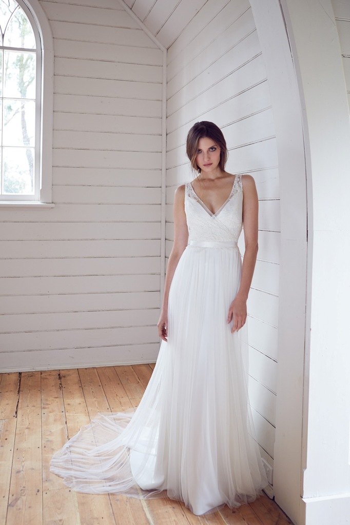 Karen Willis Holmes Wedding Dresses KWH Bespoke Wedding Dresses Trinity wedding gown with Nadia Slip