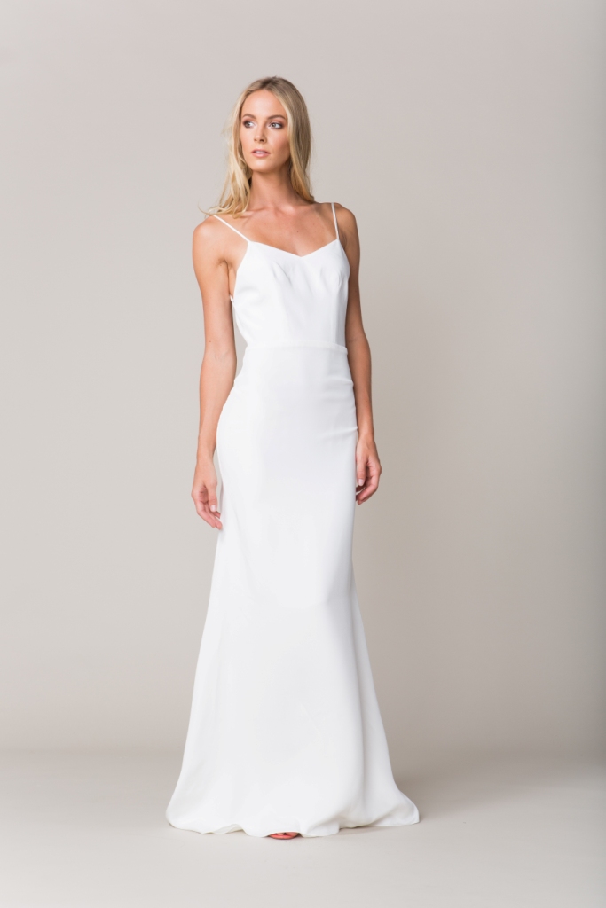 Spaghetti strap wedding dress with open back | 'Marseilles' by Sarah Seven Fall 2016