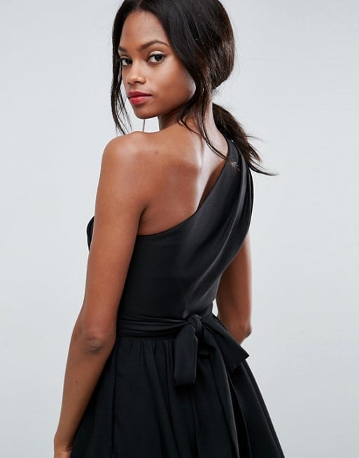 One shoulder black dress under 100