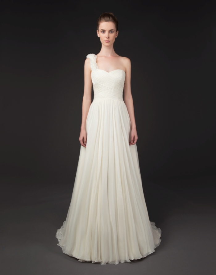 One shoulder wedding gown by Winnie Couture Haley