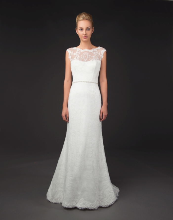 Sevina by Winnie Couture, illusion neckline wedding dress