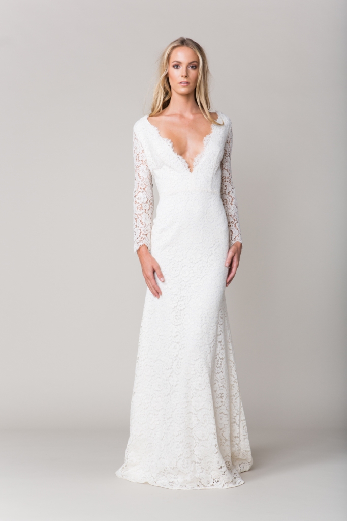 Lace long sleeve lace wedding dress for 2016 | 'Sancere' Sarah Seven Fall 2016