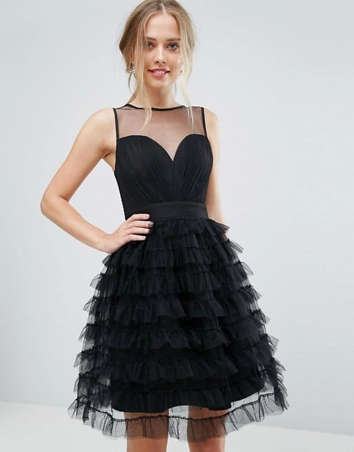 Short Black Tulle Party Dress