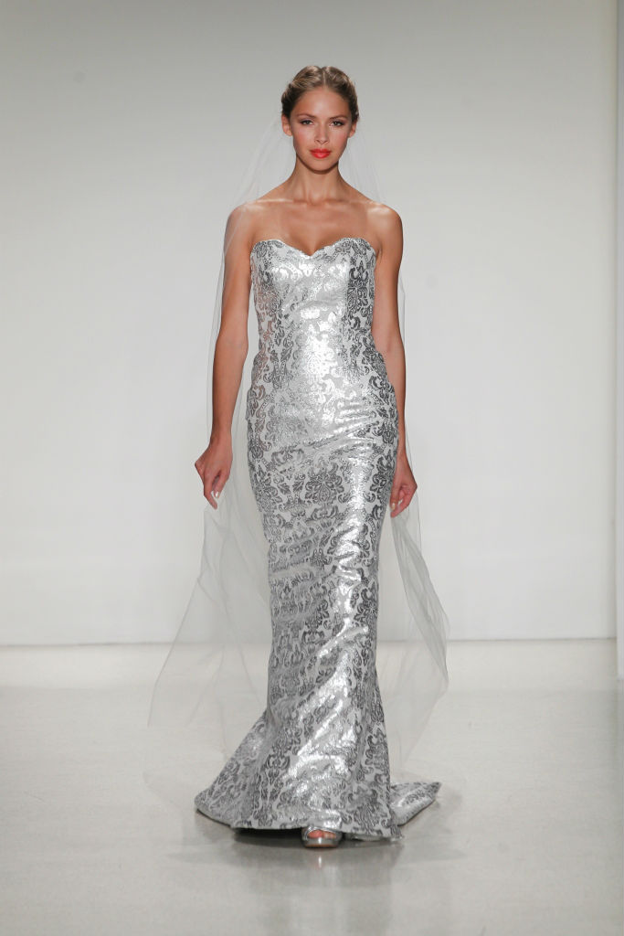 Silver wedding dress Maisa by Kelly Faetanini