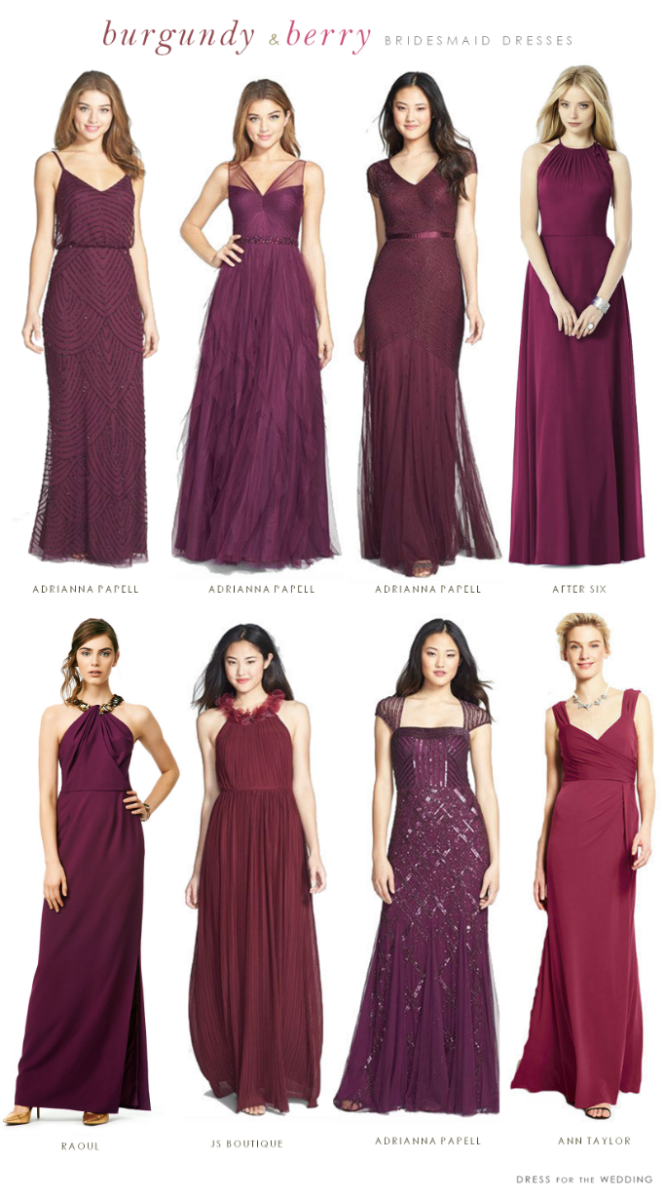 maroon maid of honor dresses