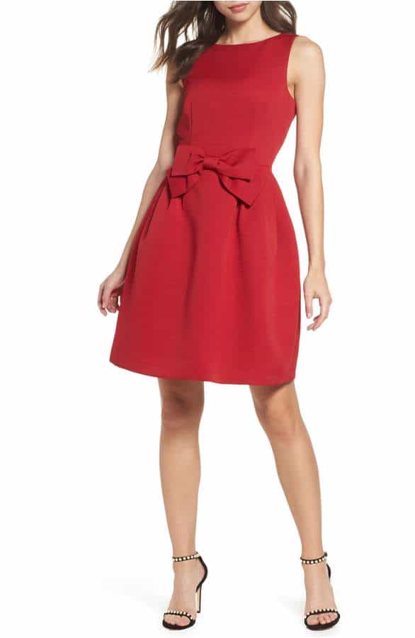 Cute Red Party Dress with Bow