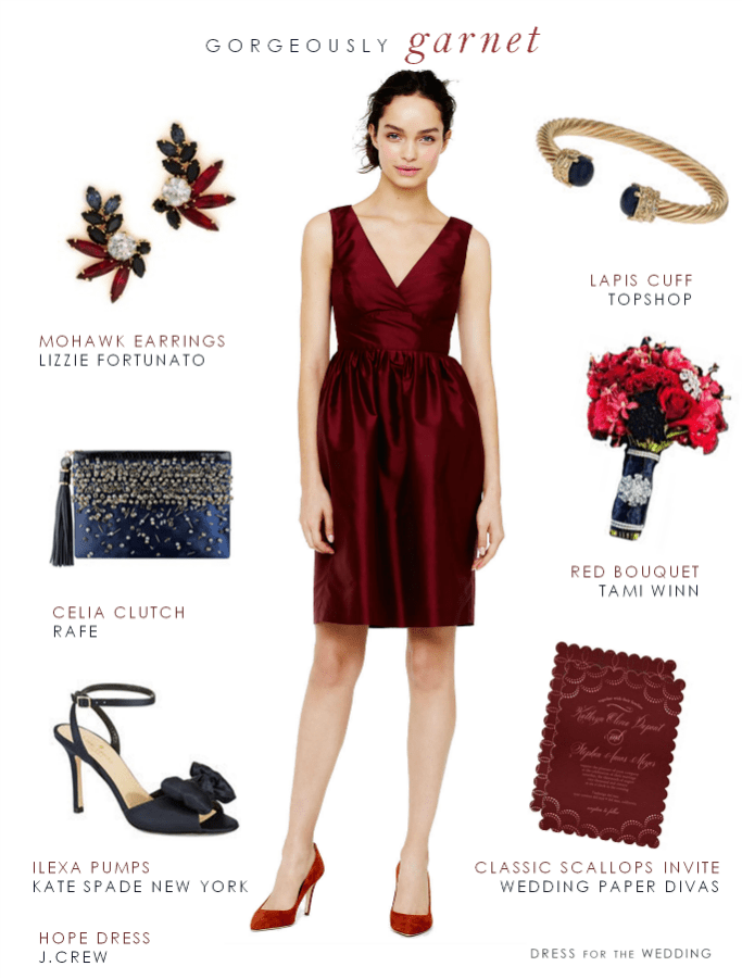 Garnet red bridesmaid dress