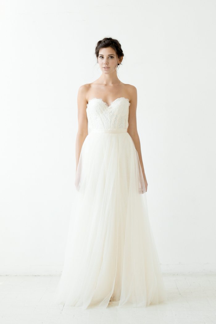 Ireland Gown with Mulberry Skirt Sarah Seven Wedding Dresses 2015