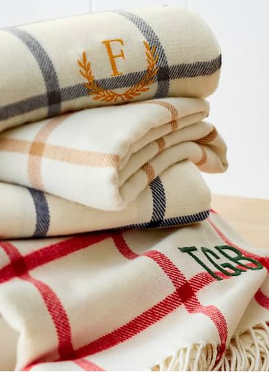 Personalized blankets for holiday gifts