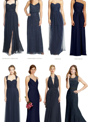 navy blue mismatched bridesmaid dresses